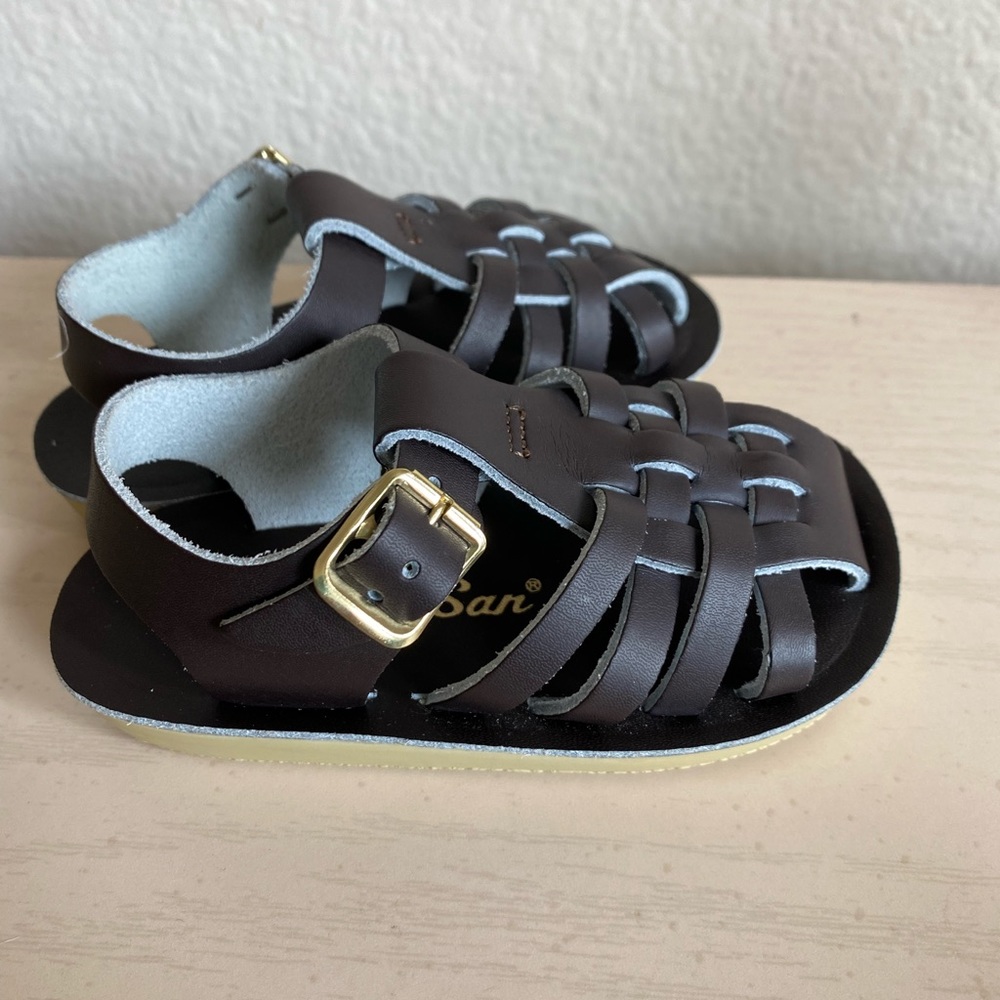 Sun-san sailor sandals toddler size 4 dark brown NWOT